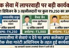 जावरा डिविजन क्षेत्र के तीन तहसीलदारों पर कुल 9,250 रुपए का अर्थदण्ड